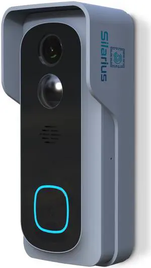 Silarius SIL-DOORBELL2MPBSDB 2MP, WiFi Battery Powered Smart Doorbell Camera + Chime (Outdoor IP65), Cloudedge app, Include 16G SD Card , w/ one extra pair of 18650 Battery