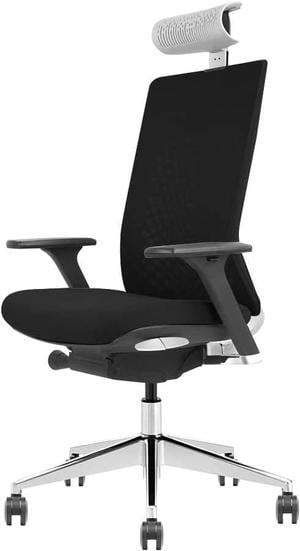 GM Seating X-Seven Task Chair - Ergonomic Office Chair with Lumber Support & Adjustable Headrest - 3D Armrest High Back Executive Desk Chair - Comfortable Computer Chair for Home & Office (Black)