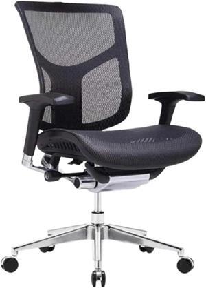 GM Seating Dreem XL Mesh Executive Chair - Swivel High Back Ergonomic Desk Chair for Office Drafting Reading and Relaxing with Seat Slider - Aluminum Chrome Base  Black