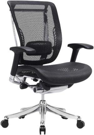 GM Seating Enklave Ergonomic Office Chair - Mesh Hi Back Executive Desk Chair - Adjustable Lumber Support & Backrest - Chrome Base Seat Slide - Modern Comfortable Desk Chair for Home and Office Black