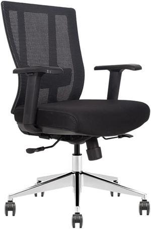 GM Seating Ergonomic Office Chair Mesh Back with Seat Slide - Adjustable Lumbar Support Computer Desk Chair with Height Adjustable Arms - 5-Star Polished Aluminum Base