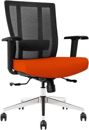 GM Seating Bitchair Ergonomic Mesh Office Chair - Adjustable Lumbar Support Computer Desk Chair with Height Adjustable Arms - Seat Depth Adjustable Executive Office Chair - Tangerine