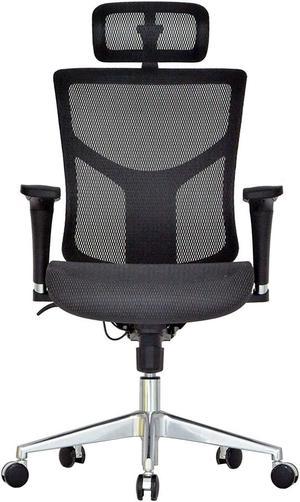 GM Seating Dreem  II Mesh Series Executive Hi Swivel Chair Chrome Base with Headrest, - OEM