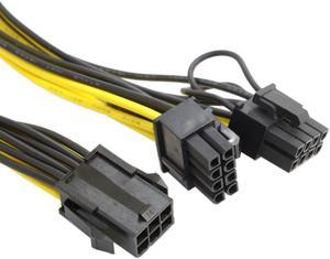 PCI-E PCI Express ATX 6 Pin Male to Dual 8 Pin & 6 Pin Female Video Card Splitter Power Extension Cable