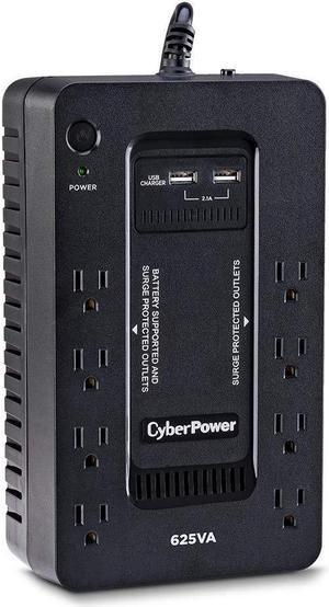 CyberPower ST625U Standby UPS System, 625 VA / 360 Watts, 8 Outlets, 2 USB Charging Ports, Compact