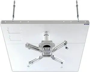QualGear® Pro-AV QG-KIT-S2-3IN-W Projector Mounting Kit - Projector Mount, Suspended Ceiling Adapter, a 3 inch 1.5-Inch NPT Threaded Pipe in White