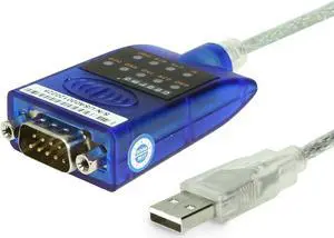 Gearmo 16in. USB 2.0 to RS-232 Serial Converter w/ LED Indicators & FTDI