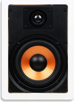 Micca M-6S 6.5 Inch 2-Way in-Wall Speaker with Pivoting 1" Silk Dome Tweeter (Each, White) 6.5-Inch In-Wall