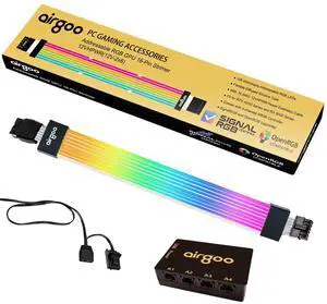 Airgoo Addressable RGB GPU Strimer, ARGB GPU 16-Pin Power Extension Cable Airgoo Addressable RGB GPU Strimer, ARGB GPU 16-Pin Power Extension Cable