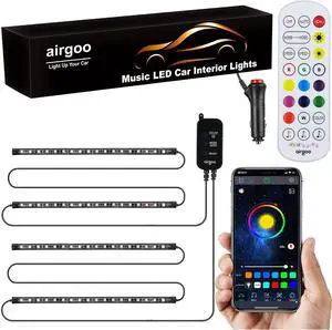 Airgoo Accent Lights for Indoor use, Two-Line Design Waterproof 4pcs 72 LED Car Underdash Lighting Kit, Color Changing with Music, 30 Unique Dynamic Mode Airgoo Accent Lights for Indoor use, Two-Line Design Waterproof 4pcs 72 LED Car Underdash Lighting Kit, Color Changing with Music, 30 Unique Dynamic Mode