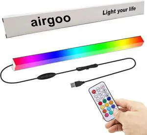 Airgoo LED Lighting fixtures, New 0.98ft 30 LEDs Diffused Rainbow Ambiance Backlights, Under Cabinet Lighting with Remote Controller, 5V USB Powered, for Closet, Under Counter, Computer Desk Airgoo LED Lighting fixtures, New 0.98ft 30 LEDs Diffused Rainbow Ambiance Backlights, Under Cabinet Lighting with Remote Controller, 5V USB Powered, for Closet, Under Counter, Computer Desk