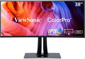 ViewSonic VP3881A 38 Inch IPS WQHD+ Curved Ultrawide Monitor with ColorPro 100% sRGB Rec 709, Eye Care, HDR10 Support, USB C, HDMI, USB, DisplayPort for Professional Home and Office