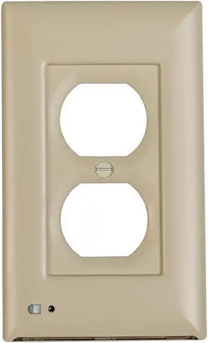briteOWL Duplex Almond  outlet cover plate with backup light for power failures and optional night light feature.