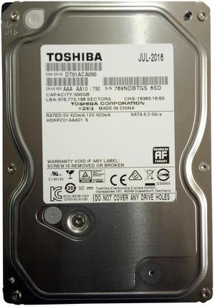 Toshiba DT01ACA050 500 GB 3.5-Inch Internal Hard Drive 500