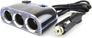 Car Cigarette Lighter Splitter Adapter 3 Socket Cigarette Lighter Splitter Dual USB Car Charger
