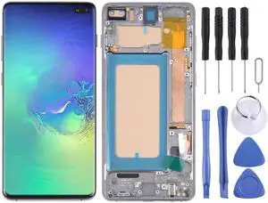 TFT LCD Screen For Samsung Galaxy S10+ SM-G975 Digitizer Full Assembly with Frame,Not Supporting Fingerprint Identification(Black)