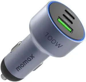 MOMAX UC17E 100W USB-C / Type-C x 2 + USB Three Ports Car Charger