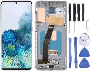 6.28 inch OLED LCD Screen For Samsung Galaxy S20 SM-G980 Digitizer Full Assembly with Frame (Grey)