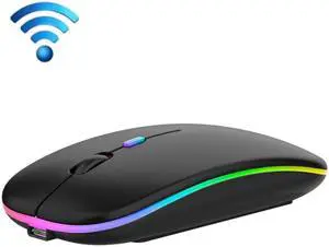 3 Keys RGB Backlit Silent Bluetooth Wireless Dual Mode Mouse (Black)