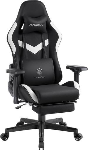 Dowinx Gaming Chair Breathable Fabric Office Chair with Pocket Spring Cushion and 4D Armrests, High Back Ergonomic Computer Chair Swivel Task Chair with Footrest and Massage Lumbar Support (Black)