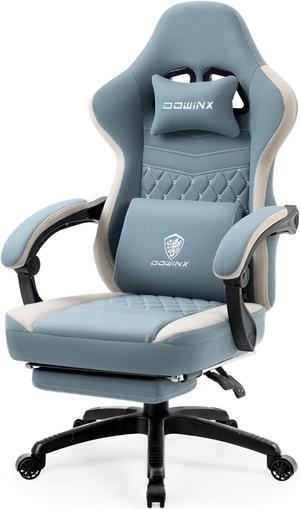 Blue Whale Massage Gaming Chair with Footrest and 350LBS Metal