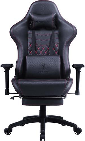 Dowinx Gaming Chair with Massage Lumbar Support High Back 4D Armrest Adjustable Computer Chair with Footrest Swivel Office PC Chair, Black