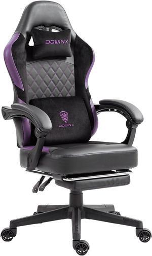 Dowinx Gaming Chair with Pocket Spring Cushion, Ergonomic  Computer Chair with Footrest, High Back Game Chair with Massage Lumbar Support for Office Home, Black Purple