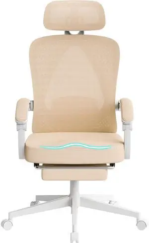 Dowinx Ergonomic Office Chair,Breathable Mesh Computer Chair with Pocket Spring Cushion,Comfy Desk Chair with Adjustable Lumbar Support and Headrest,LS-66WB0110 Yellow
