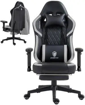 Dowinx Ergonomic Design for Prolonged Gaming Sessions Luxurious Pink Aesthetic High-Quality Materials for Durability Adjustable Features for Personalized Comfort Perfect Blend of Style, Ash