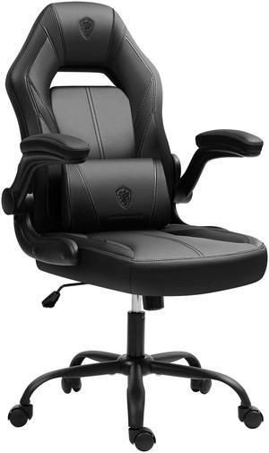 Dowinx Gaming Chair, Breathable PU Leather Gamer Chair with Pocket Spring Cushion, Adjustable Swivel Task Chair ,Ergonomic Computer Chair with  Lumbar Support,LS-666101 Black