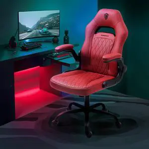 Dowinx Gaming Chair, Breathable PU Leather Gamer Chair with Pocket Spring Cushion, Adjustable Swivel Task Chair ,Ergonomic Computer Chair with  Lumbar Support,LS-666105 Red