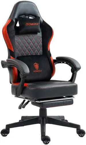Dowinx Ergonomic Gaming Chair with Massage Lumbar Support&Headrest, High Back Office Chair with Footrest, Reclining Computer Game Chair for Adult, Pocket Spring Cushion Seat, Height Adjustable