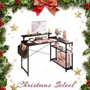 Dowinx L-Shaped Gaming Desk with Cable Organizers for Girls, 43-Inch Office Desk Cute with Built-in Power Outlet, Monitor Shelf & Side Storage, Kawaii Kitty Game Desk for Gamers and Home Use Dowinx L-Shaped Gaming Desk with Cable Organizers for Girls, 43-Inch Office Desk Cute with Built-in Power Outlet, Monitor Shelf & Side Storage, Kawaii Kitty Game Desk for Gamers and Home Use
