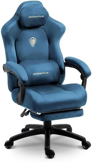 Dowinx Gaming Chair Big and Tall, Suede Fabric Game Chair with Pocket Spring Cushion, High Back Ergonomic Office Chair with Footrest for Adults 440LBS, Blue Dowinx Gaming Chair Big and Tall, Suede Fabric Game Chair with Pocket Spring Cushion, High Back Ergonomic Office Chair with Footrest for Adults 440LBS, Blue