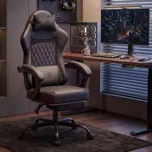 Dowinx Ergonomic Gaming Chair, Adjustable Recline Computer Chair With Linkage Armrest, Breathable Leather Office Chair With High-Density Foam & Pocket Spring, Desk Chair for Adult, 300 lbs, Black Dowinx Ergonomic Gaming Chair, Adjustable Recline Computer Chair With Linkage Armrest, Breathable Leather Office Chair With High-Density Foam & Pocket Spring, Desk Chair for Adult, 300 lbs, Black