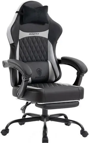Dowinx Ergonomic Gaming Chair, Adjustable Recline Computer Chair With Linkage Armrest,Breathable Leather Office Chair With High-Density Foam & Pocket Spring,Desk Chair for Adult,300 lb,Black and White Dowinx Ergonomic Gaming Chair, Adjustable Recline Computer Chair With Linkage Armrest,Breathable Leather Office Chair With High-Density Foam & Pocket Spring,Desk Chair for Adult,300 lb,Black and White