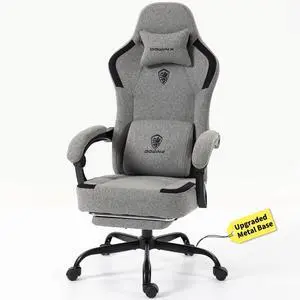 Dowinx Ergonomic Gaming Chair,Reclining Computer Chair with Adjustable Footrest & Headrest,Office Chair with Breathable Fabric,Desk Chair with Wide Cushion,Gray Dowinx Ergonomic Gaming Chair,Reclining Computer Chair with Adjustable Footrest & Headrest,Office Chair with Breathable Fabric,Desk Chair with Wide Cushion,Gray