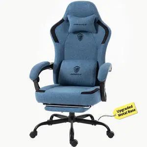 Dowinx Ergonomic Gaming Chair,Reclining Computer Chair with Adjustable Footrest & Headrest,Office Chair with Breathable Fabric,Desk Chair with Wide Cushion,Blue Dowinx Ergonomic Gaming Chair,Reclining Computer Chair with Adjustable Footrest & Headrest,Office Chair with Breathable Fabric,Desk Chair with Wide Cushion,Blue