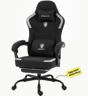 Dowinx Ergonomic Gaming Chair,Reclining Computer Chair with Adjustable Footrest & Headrest,Office Chair with Breathable Fabric,Desk Chair with Wide Cushion,Black Dowinx Ergonomic Gaming Chair,Reclining Computer Chair with Adjustable Footrest & Headrest,Office Chair with Breathable Fabric,Desk Chair with Wide Cushion,Black