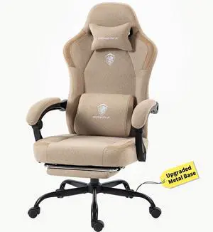 Dowinx Ergonomic Gaming Chair,Reclining Computer Chair with Adjustable Footrest & Headrest,Office Chair with Breathable Fabric,Desk Chair with Wide Cushion,Beige Dowinx Ergonomic Gaming Chair,Reclining Computer Chair with Adjustable Footrest & Headrest,Office Chair with Breathable Fabric,Desk Chair with Wide Cushion,Beige