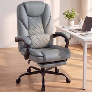 Dowinx B61A Ergonomic PU Gaming Chair with Footrest, HighBack Office Chair with Integrated Headrest & Lumbar Support, 360° Swivel, Adjustable Height, 400 lbs,Gray Dowinx B61A Ergonomic PU Gaming Chair with Footrest, HighBack Office Chair with Integrated Headrest & Lumbar Support, 360° Swivel, Adjustable Height, 400 lbs,Gray