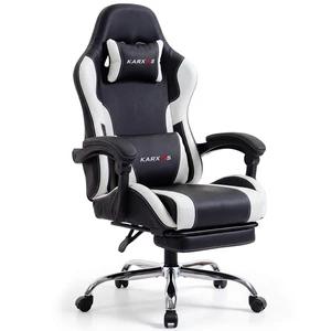 Dowinx Ergonomic Gaming Chair, Reclining Office Chair with Lumbar Support, Adjustable Height & Headrest Pillow, 90°155° Adjustable Backrest, Comfortable for Streaming Long Gaming,Black White Dowinx Ergonomic Gaming Chair, Reclining Office Chair with Lumbar Support, Adjustable Height & Headrest Pillow, 90°155° Adjustable Backrest, Comfortable for Streaming Long Gaming,Black White