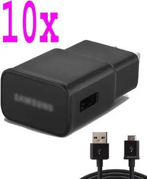 LOT 10 x Adaptive Fast Wall + Sync Charger Cable For  S6 S7 Edge Note 5 6