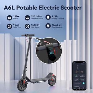 LEQISMART A6L Electric Scooter Smart E-scooter for adults with APP, Intelligent LED lights  in Black Color