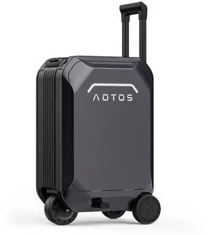 MEGAWHEELS AOTOS L2 Electric Luggage Rideable Smart Suitcase For Effortless Fast And Stylish Travel with 6.2mph Max Speed 6.2 miles Range APP Control and Power Bank Function In Grey Color MEGAWHEELS AOTOS L2 Electric Luggage Rideable Smart Suitcase For Effortless Fast And Stylish Travel with 6.2mph Max Speed 6.2 miles Range APP Control and Power Bank Function In Grey Color