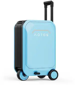 MEGAWHEELS AOTOS L2 Electric Luggage Rideable Smart Suitcase For Effortless Fast And Stylish Travel with 6.2mph Max Speed 6.2 miles Range APP Control and Power Bank Function in Blue Color