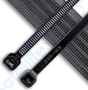 USTC Cable Wire Zip Ties 50lb Strength USTC MCOU10003 Polyamide Nylon Black 7", 178mm