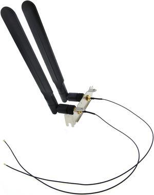QAREQU M.2 to RP-SMA Aerial Cable Wire 8dBi Antenna WiFi Bluetooth Low Profile Bracket