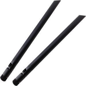 QAREQU WiFi Antenna (2-Pack) Dual Band 2.4GHz 5GHz 5.8GHz RP-SMA Male (Hole) 6dBi for Wireless Network Adapter Rouuter