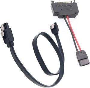 SATA 6pin Power 7pin Data Cable Kit for 12.7mm 9.5m BD DVD CD RW Drive